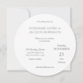 Chic Foto Elegant Modern Circle Minimalist Grijs Kaart (Achterkant)