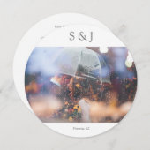 Chic Foto Elegant Modern Circle Minimalist Grijs Kaart (Voorkant / Achterkant)