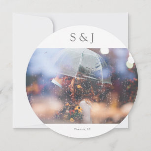 Chic Foto Elegant Modern Circle Minimalist Grijs Kaart