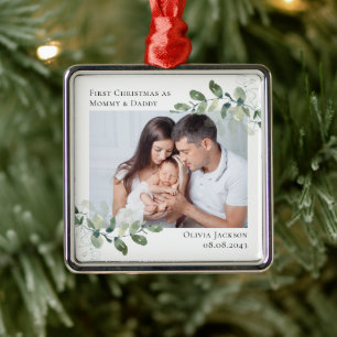 Chic Foto Eucalyptus Nieuwe Baby Metalen Ornament