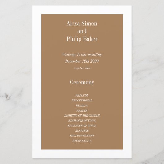 Chic Foto Huwelijksprogramma's (Achterkant)