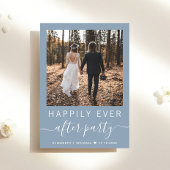 Chic Foto QR Code Dusty Blue bruiloft receptie Kaart