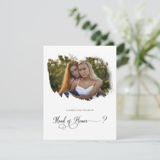 Chic Foto Wil je mijn getuige zijn kaart (Staand voorkant)