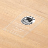 Chic Foto Witte Kalligrafie Script Trouwen Acryl Uitnodigingen (Laagn)