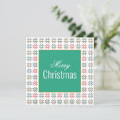 Chic Four Poinsettia Motief Kerstmis, gepersonalis Kaart (Staand voorkant)