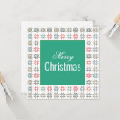 Chic Four Poinsettia Motief Kerstmis, gepersonalis Kaart (Voorkant / Achterkant in situ)