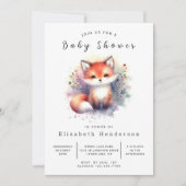 Chic Fox Illustration Fox Baby shower Kaart (Voorkant)