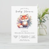 Chic Fox Illustration Fox Baby shower Kaart (Staand voorkant)