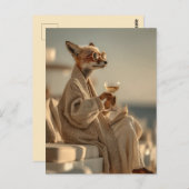 Chic Fox Relaxen in stijl Briefkaart (Voorkant / Achterkant)
