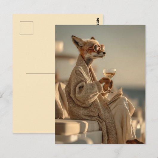 Chic Fox Relaxen in stijl Briefkaart (Voorkant / Achterkant)