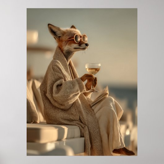 Chic Fox Relaxen in stijl Poster (Voorkant)