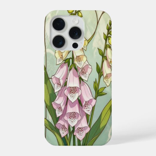 Chic foxgloves lily of the valley stained Glass iPhone Hoesje (Achterkant)