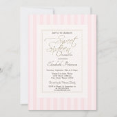 Chic Frame Roze Gestreepte Sweet 16 Kaart (Voorkant)