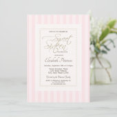 Chic Frame Roze Gestreepte Sweet 16 Kaart (Staand voorkant)