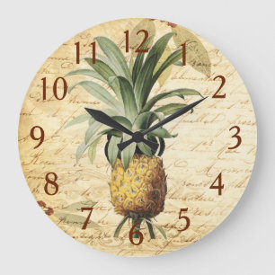 Chic  Franse Calligrafie Pineapple Art Grote Klok