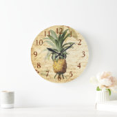 Chic  Franse Calligrafie Pineapple Art Grote Klok (Huis)