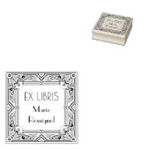 Chic French Art Deco Type Personal Name Ex Libris Rubberstempel (Gestempeld)