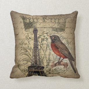 Chic French Bird Modern  Paris Eiffeltoren Kussen