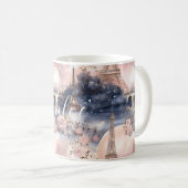 Chic French Blue Pink Paris Eiffel Tower Koffiemok (Voorkant rechts)