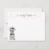 Chic French Bulldog Frenchie Love Royal Stationery Notitiekaartje (Voorkant)