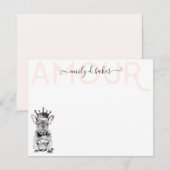 Chic French Bulldog Frenchie Love Royal Stationery Notitiekaartje (Voorkant / Achterkant)