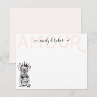 Chic French Bulldog Frenchie Love Royal Stationery