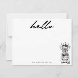 Chic French Bulldog Frenchie Love Royal Stationery Notitiekaartje