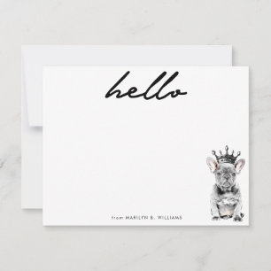 Chic French Bulldog Frenchie Love Royal Stationery Notitiekaartje