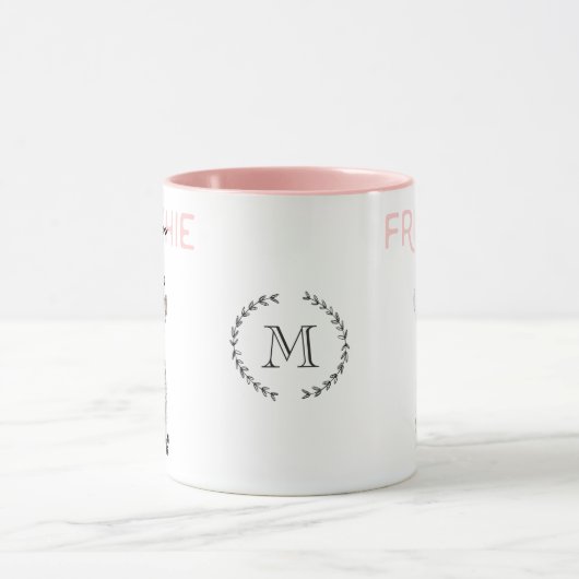 Chic French Bulldog Frenchie mama Monogram Mok (Midden)