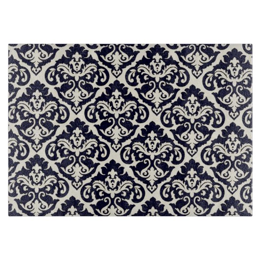 Chic French Damask Glass Cutting Board Snijplank (Voorkant)