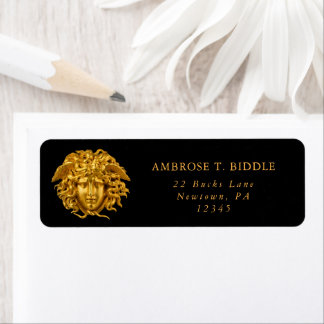 Chic French Fine Art Haute Couture Medusa Mask Etiket