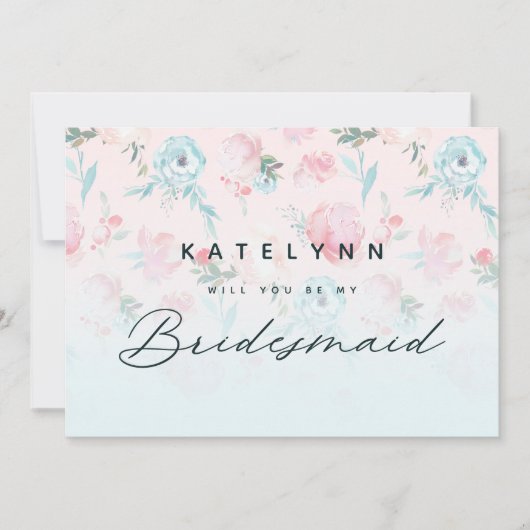 Chic French Garden Floral Bridesmaid proposal Kaar (Voorkant)