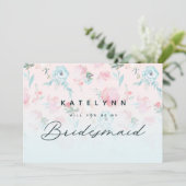 Chic French Garden Floral Bridesmaid proposal Kaar (Staand voorkant)