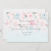 Chic French Garden Floral Bridesmaid proposal Kaar (Achterkant)