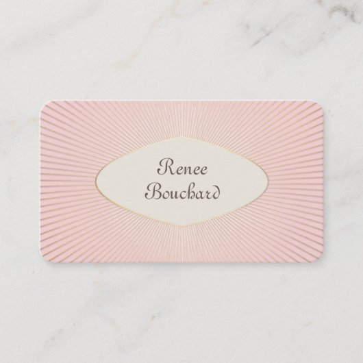 Chic French  Gold Sunburst Blush Pink Visitekaartje (Voorkant)