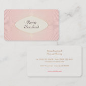 Chic French  Gold Sunburst Blush Pink Visitekaartje (Voorkant / Achterkant)