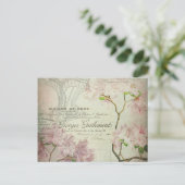 Chic French Script Shabby Flowers Corset Briefkaart (Staand voorkant)