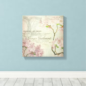  Chic French Script Shabby Flowers Corset Canvas Afdruk (Insitu (Houten vloer))