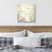  Chic French Script Shabby Flowers Corset Canvas Afdruk (Insitu (Slaapkamer))