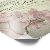  Chic French Script Shabby Flowers Corset Foto Afdruk (Hoek)