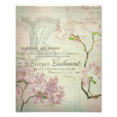  Chic French Script Shabby Flowers Corset Foto Afdruk (Voorkant)