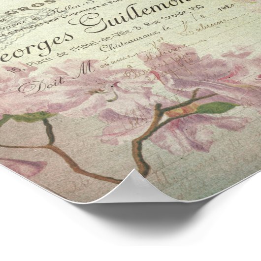  Chic French Script Shabby Flowers Corset Poster (Hoek)