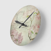  Chic French Script Shabby Flowers Corset Ronde Klok (Hoek)