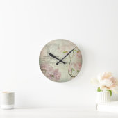  Chic French Script Shabby Flowers Corset Ronde Klok (Huis)