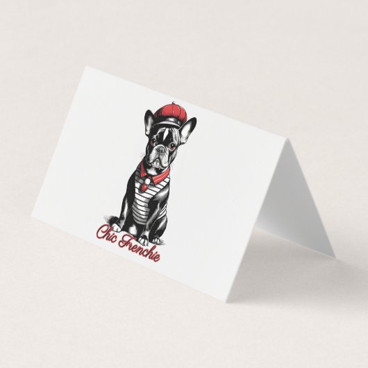Chic Frenchie: Stijlvol Frans Bulldog Design voor Visitekaartje (Voorkant)