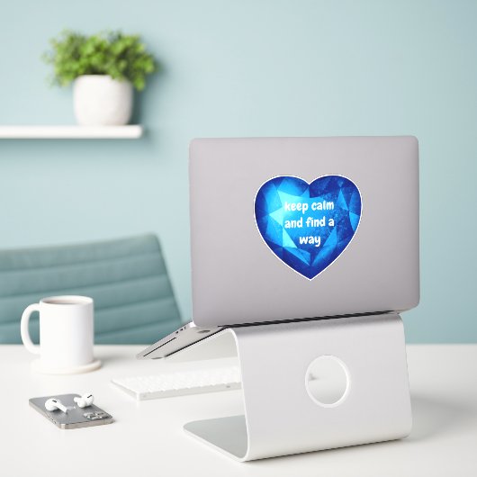 Chic fresh blue Diamond quote affirmation  Sticker (Laptop op bureau)