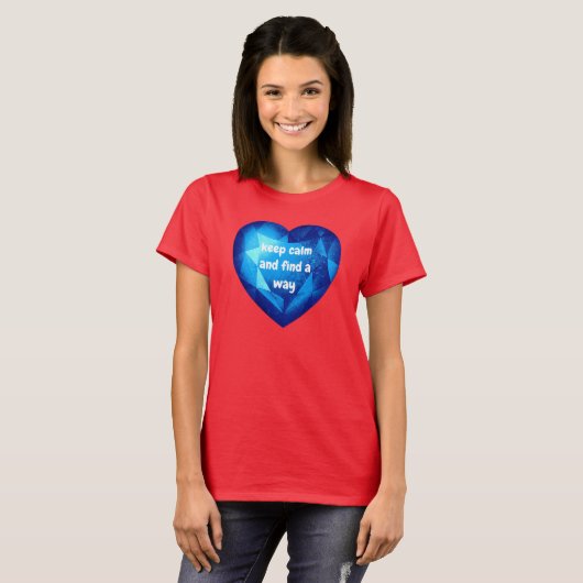 Chic fresh blue Diamond quote affirmation  T-shirt (Voorkant volledig)