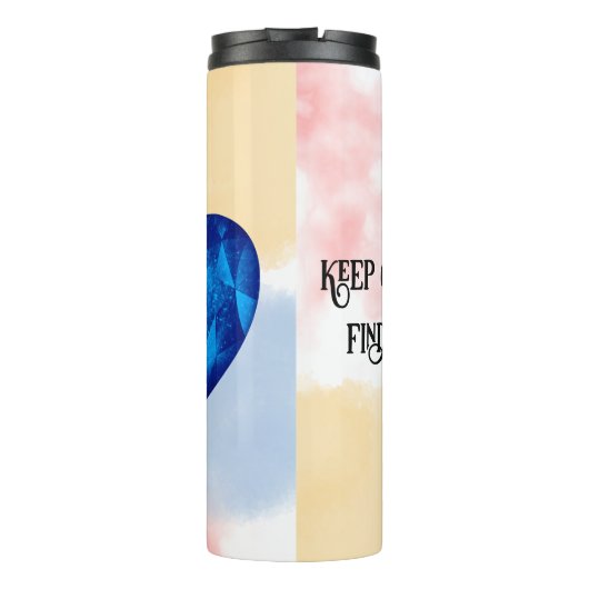 Chic fresh blue Diamond quote affirmation Thermosbeker (Achterkant)