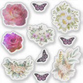 Chic fresh bridal  wonderful flowers foliage sticker (Voorkant)