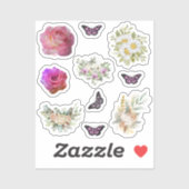 Chic fresh bridal  wonderful flowers foliage sticker (Vel)